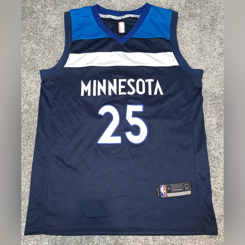 Minnesota Timbewolves Derrick Rose NBA BASKETBALL Jersey Mens XL BLUE RARE